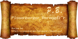 Pissenberger Berengár névjegykártya